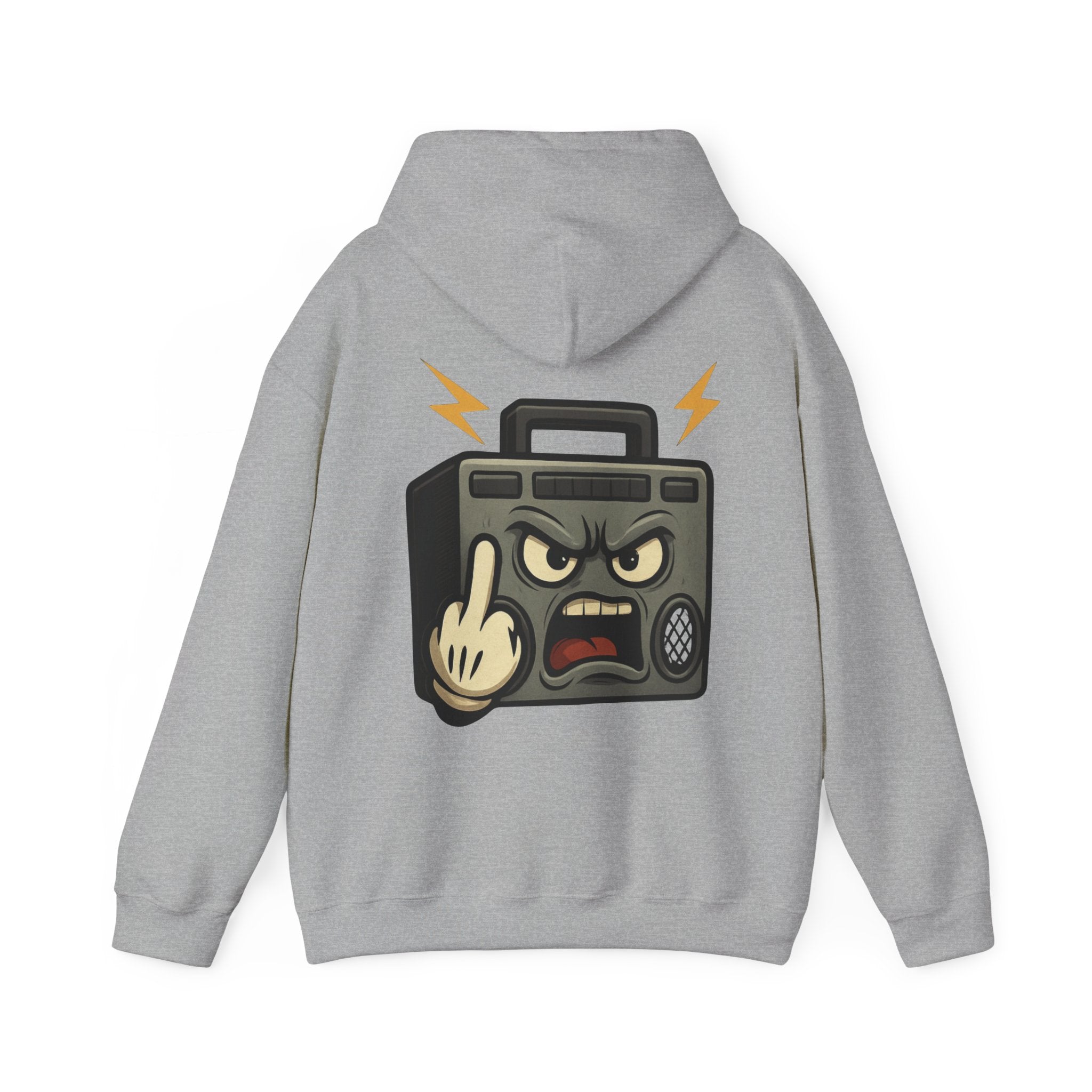 UNSILENCED Hoodie – Boombox – Klein Logo Voor | Grote Print Achter