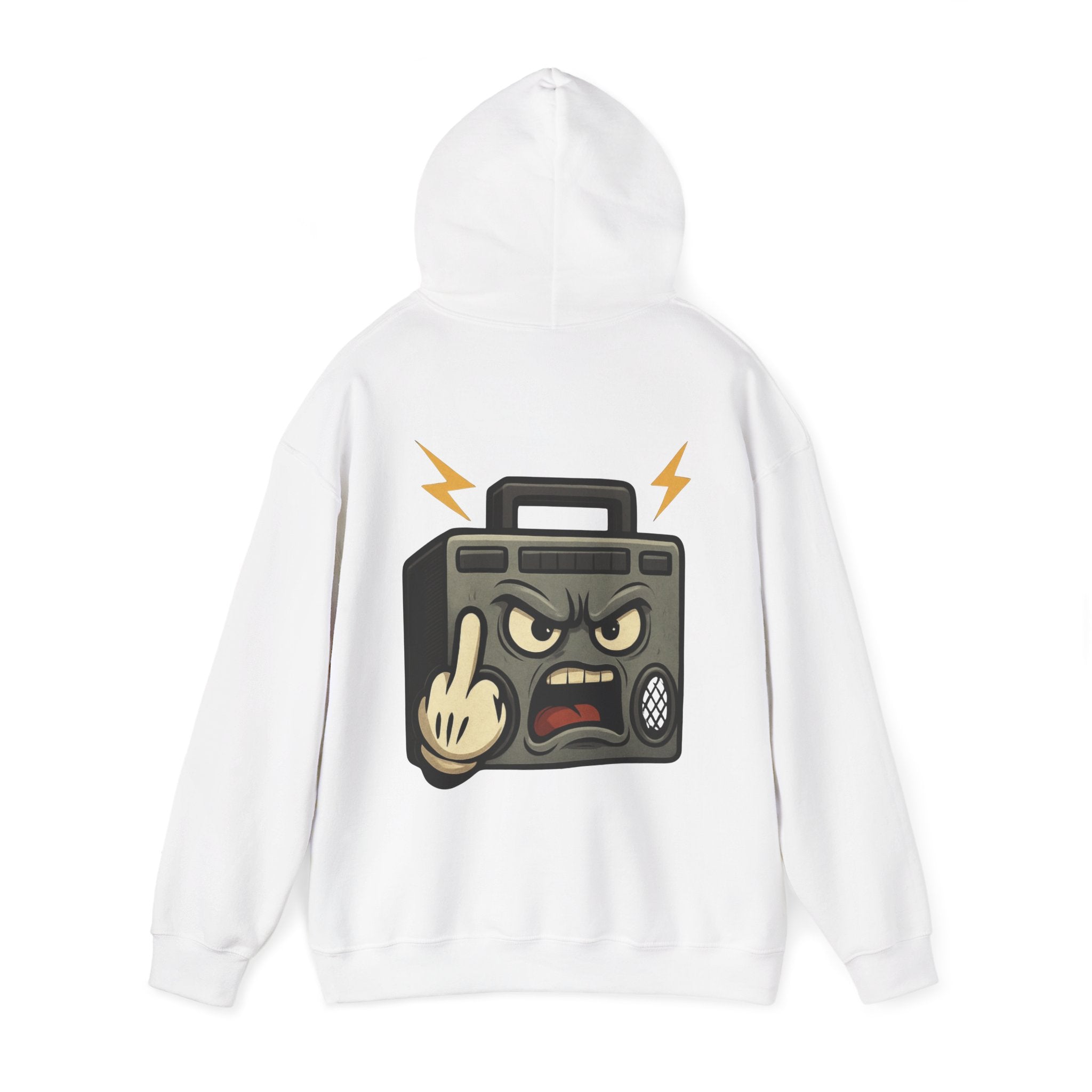UNSILENCED Hoodie – Boombox – Klein Logo Voor | Grote Print Achter