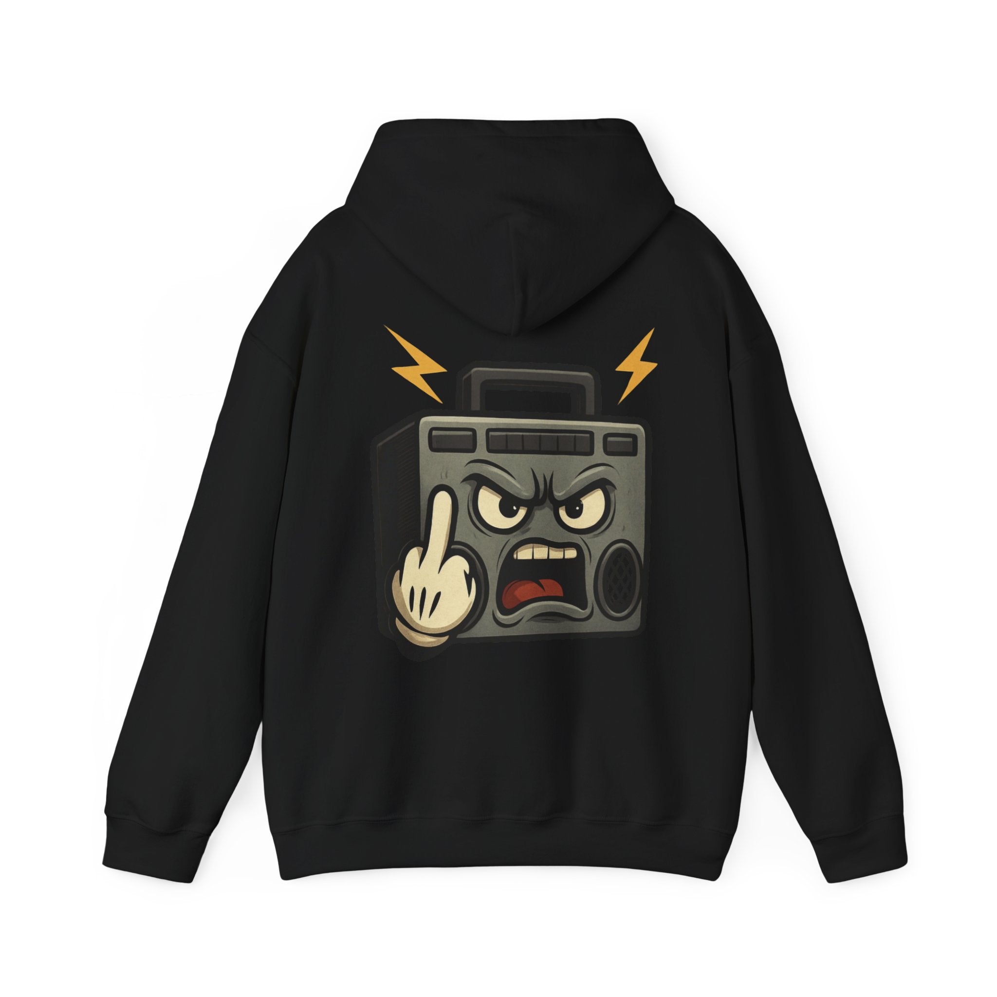 UNSILENCED Hoodie – Boombox – Klein Logo Voor | Grote Print Achter