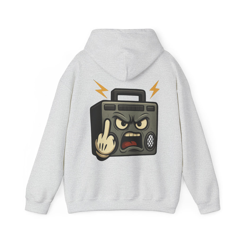 UNSILENCED Hoodie – Boombox – Klein Logo Voor | Grote Print Achter