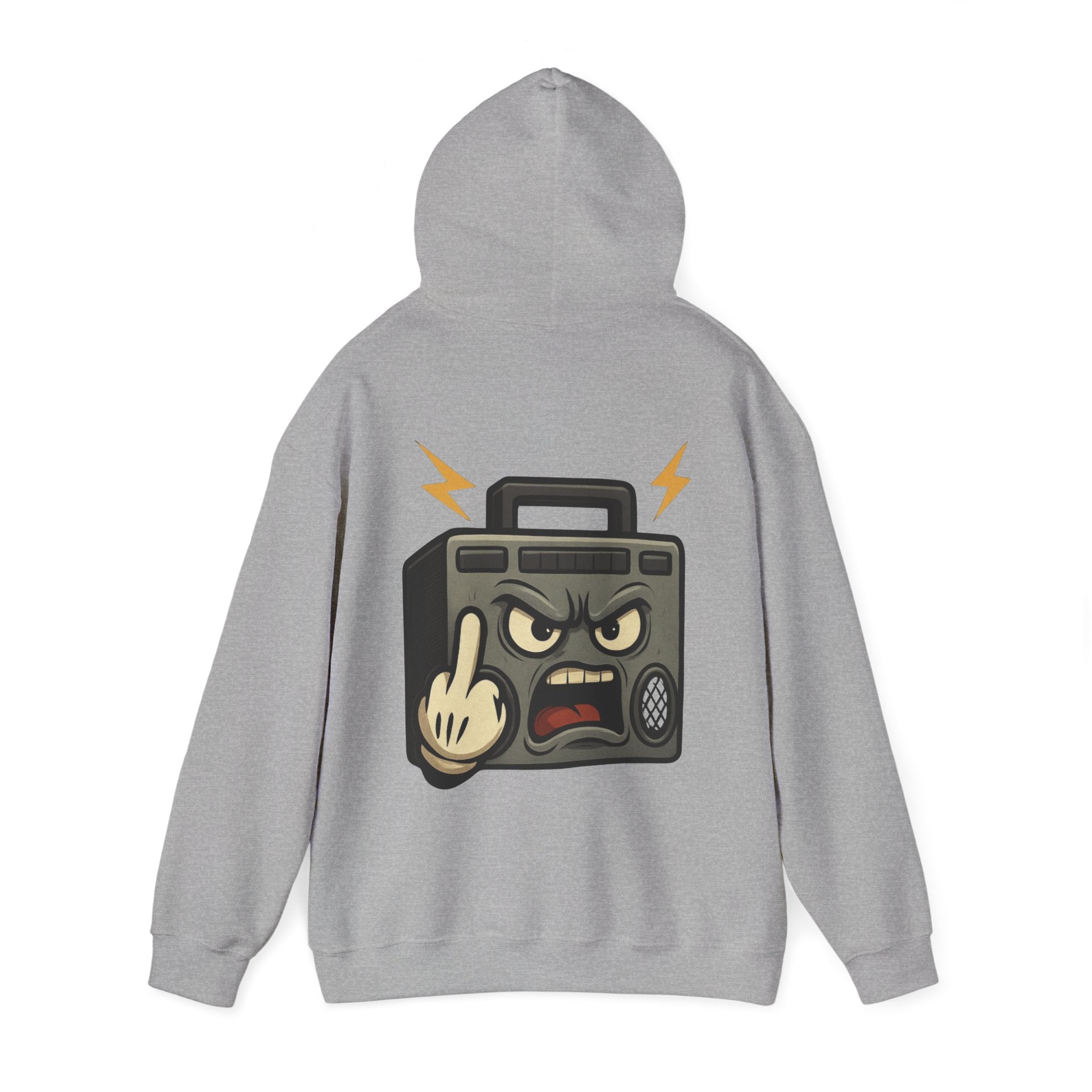 UNSILENCED Hoodie – Boombox – Klein Logo Voor | Grote Print Achter