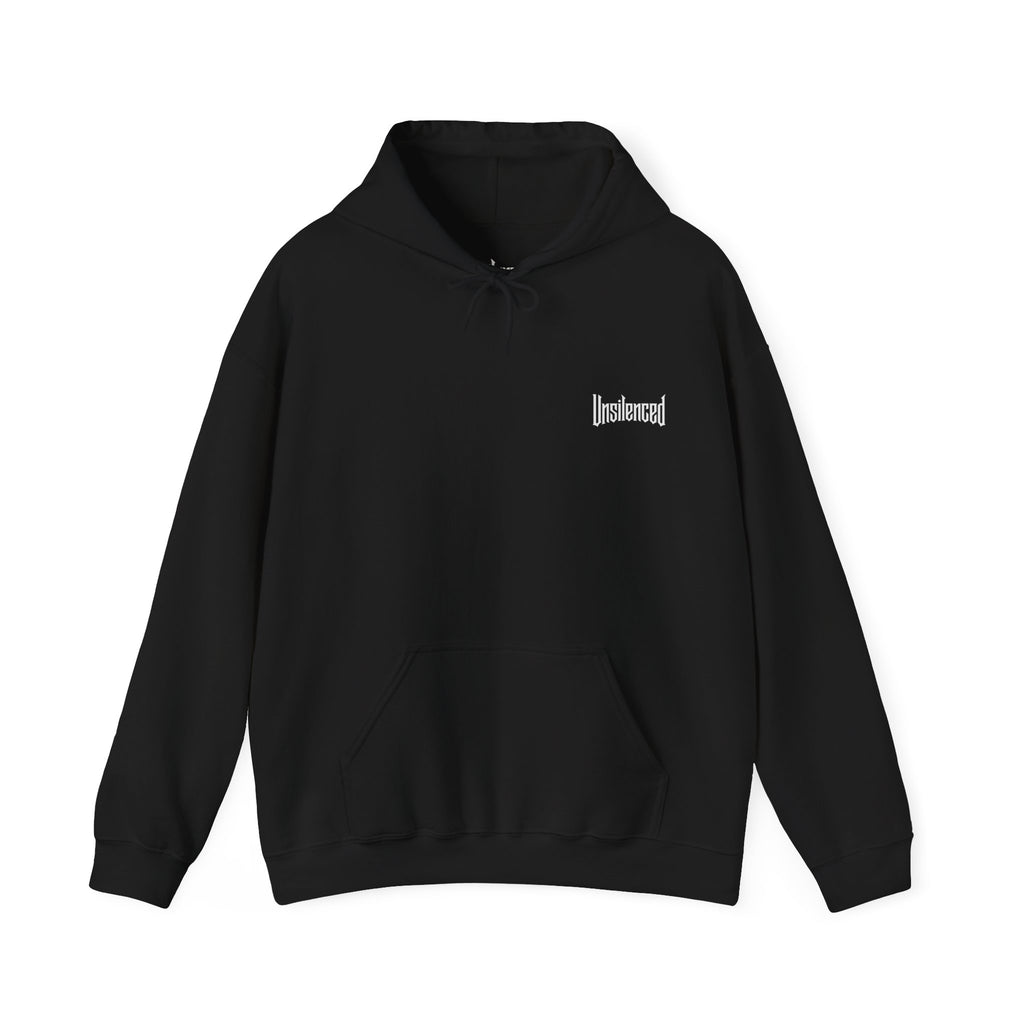 UNSILENCED Hoodie – Bom – Klein Logo Voor | Grote Print Achter