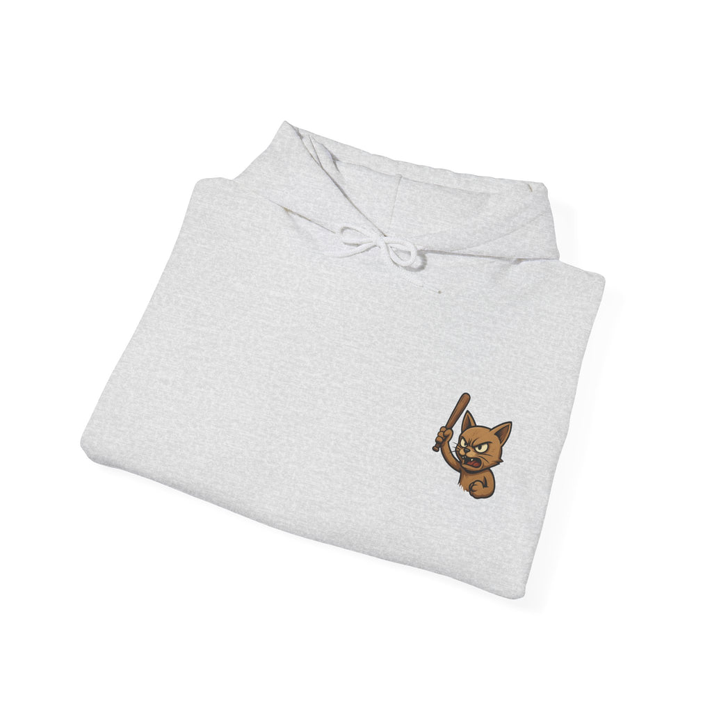UNSILENCED Hoodie – Angy cat – Grote Logo Rugprint | Kleine Borstprint