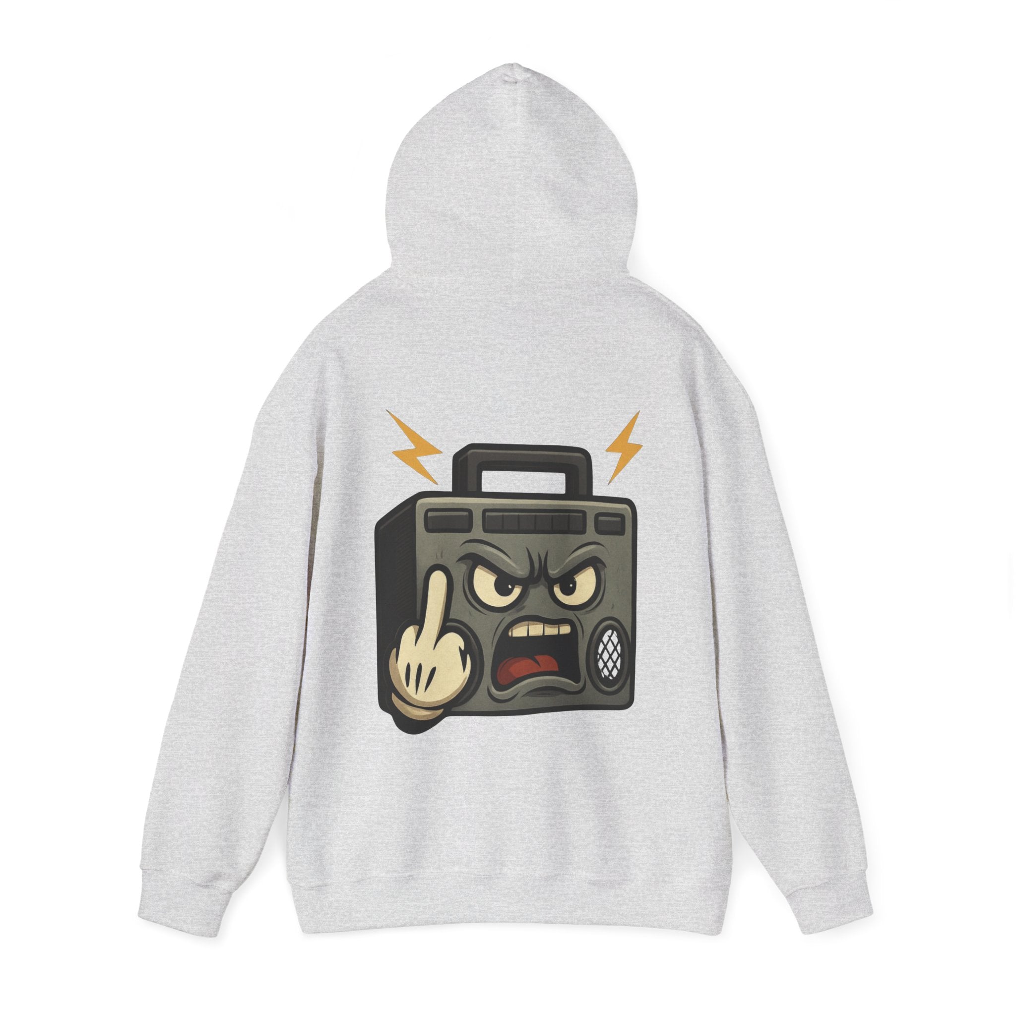 UNSILENCED Hoodie – Boombox – Klein Logo Voor | Grote Print Achter