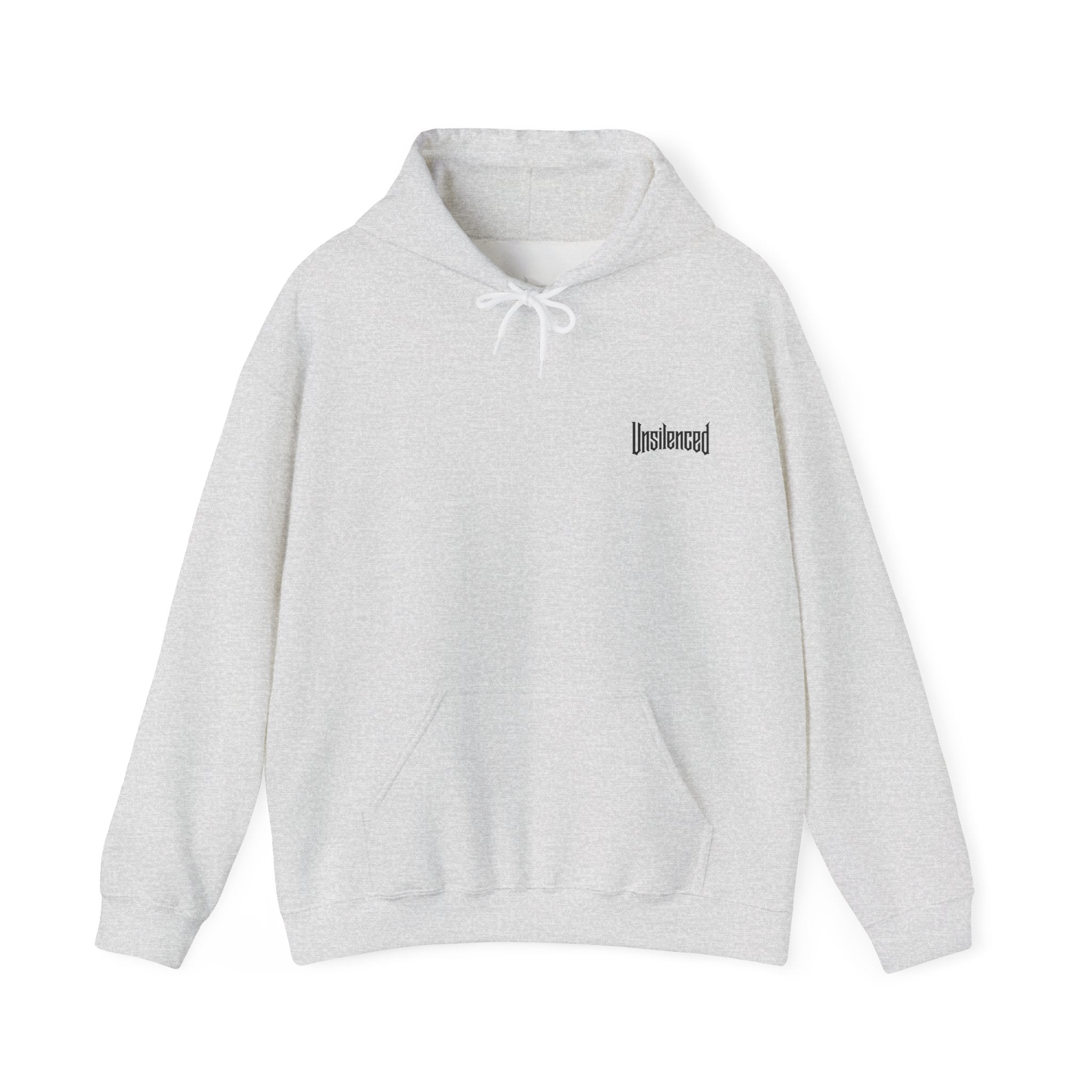 UNSILENCED Hoodie – cheese – Klein Logo Voor | Grote Print Achter