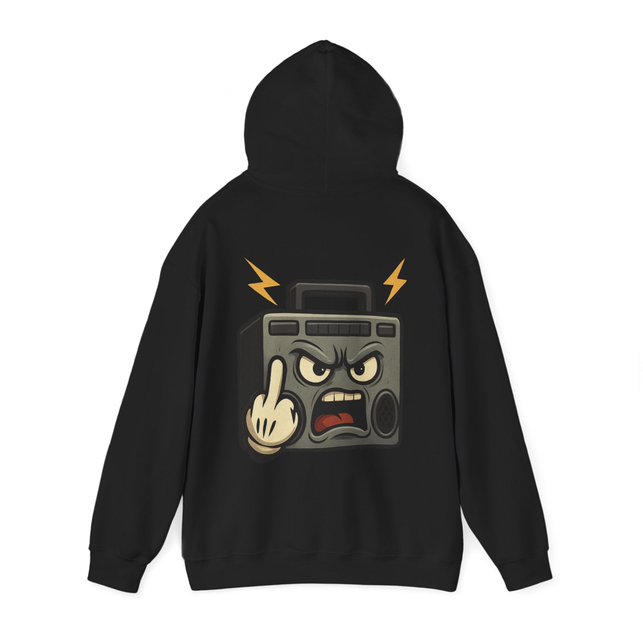 UNSILENCED Hoodie – Boombox – Klein Logo Voor | Grote Print Achter