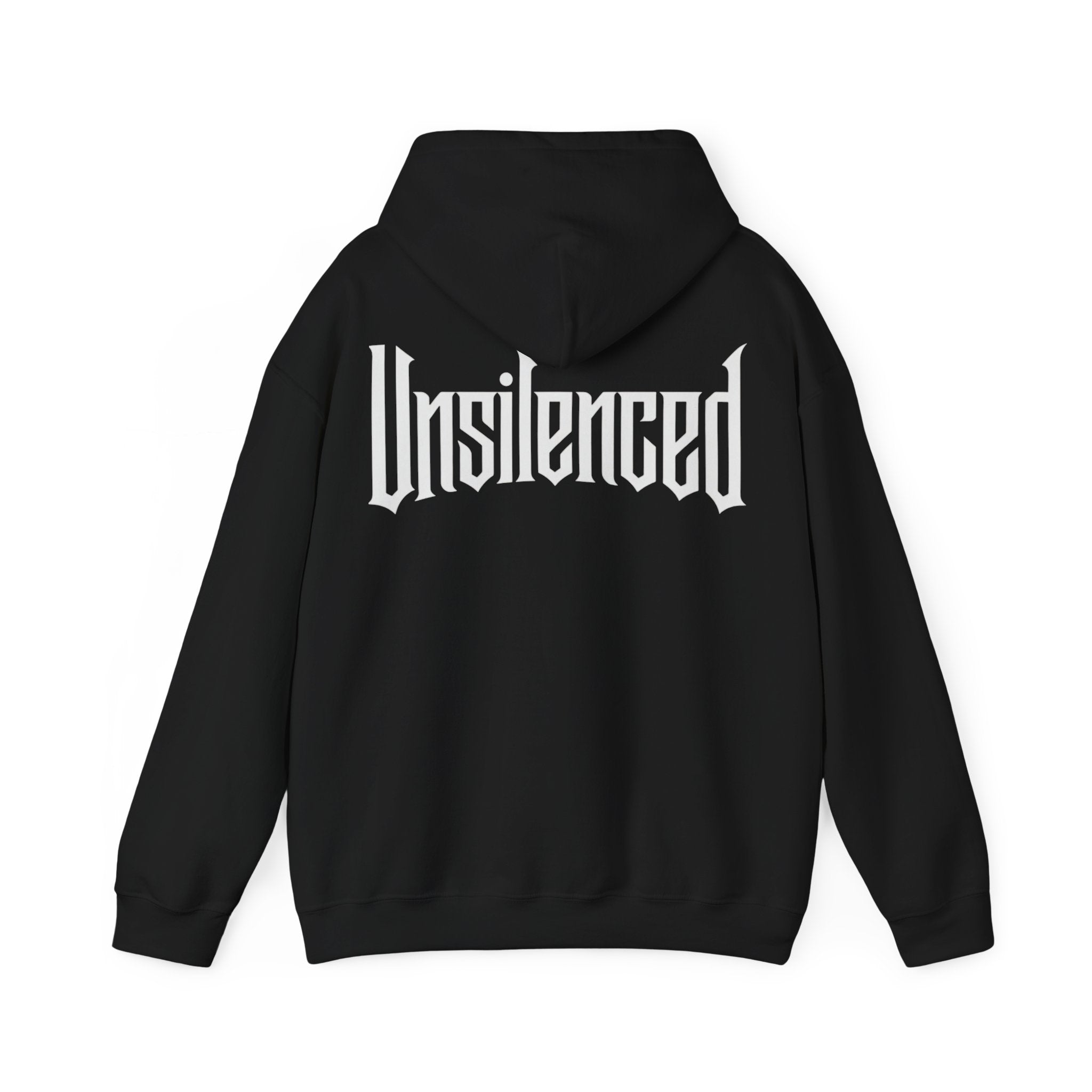 UNSILENCED Hoodie – Mic – Grote Logo Rugprint | Kleine Borstprint