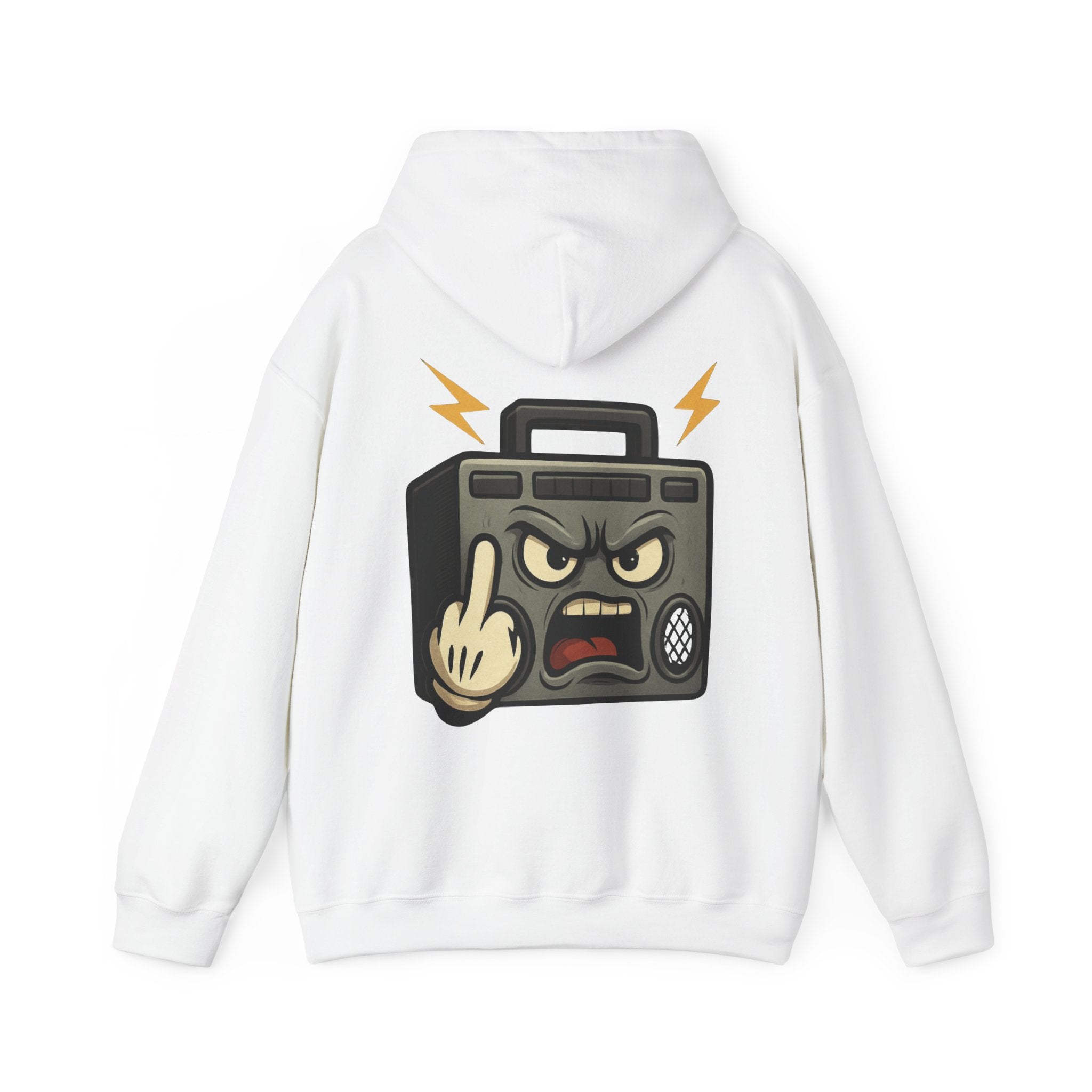 UNSILENCED Hoodie – Boombox – Klein Logo Voor | Grote Print Achter
