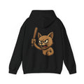 UNSILENCED Hoodie – Angry cat – Klein Logo Voor | Grote Print Achter