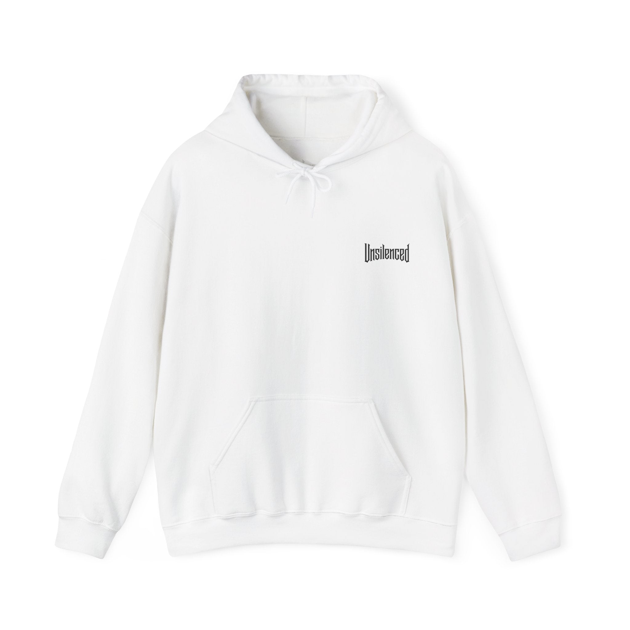 UNSILENCED Hoodie – Boombox – Klein Logo Voor | Grote Print Achter